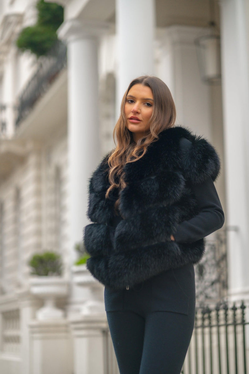 Black fur coat shops uk