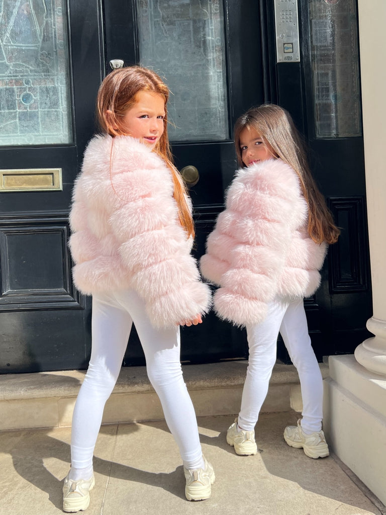 Baby Pink Kids Faux Fur Coat - H&L