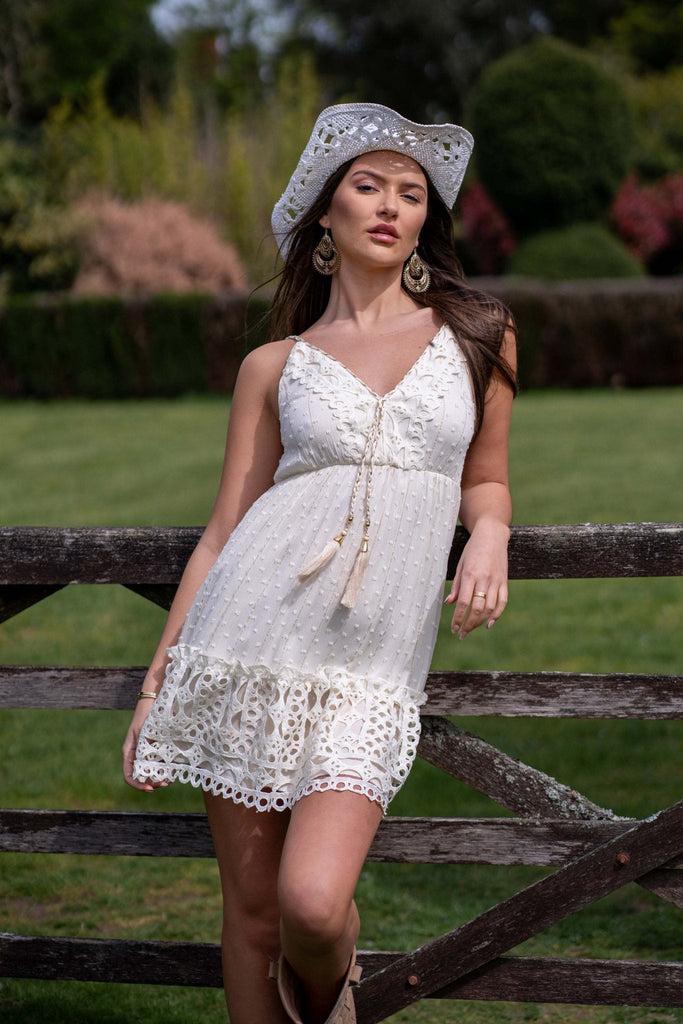 Beige Boho Crochet Hem Dress - H&L