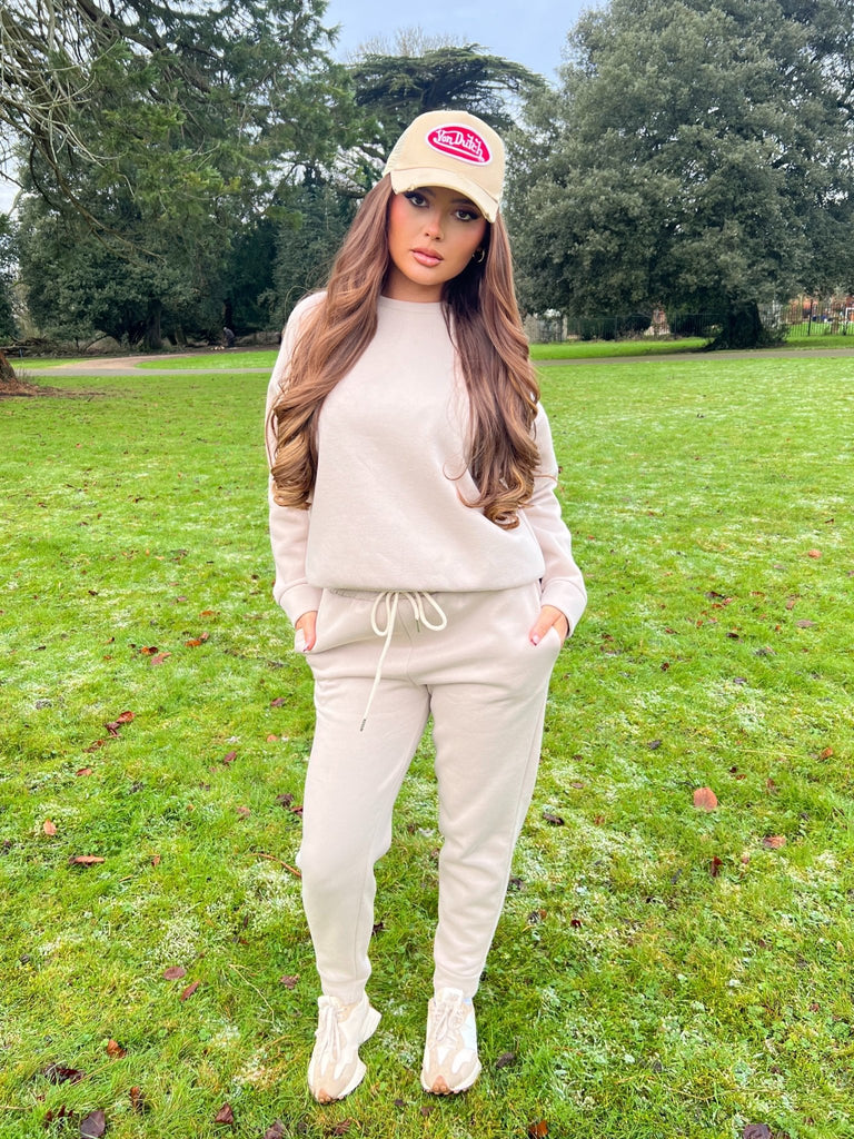 Beige Drawstring Cuffed Jogging Bottoms - H&L