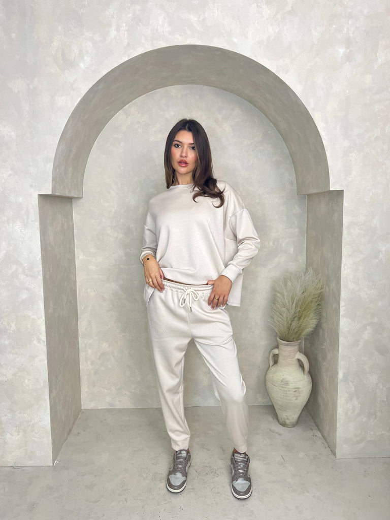 Beige Drawstring Jogging Bottoms - H&L