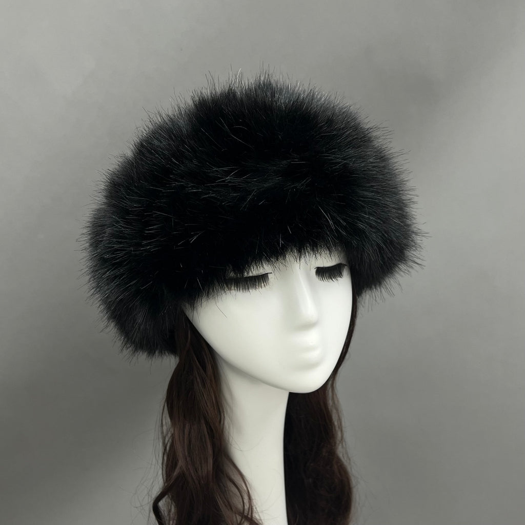 Black Faux Fur Headband - H&L