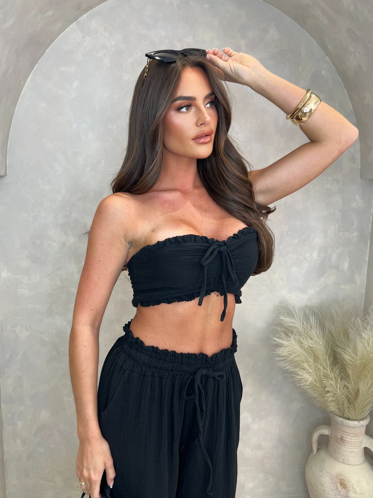 Black Santorini Bandeau Top - H&L