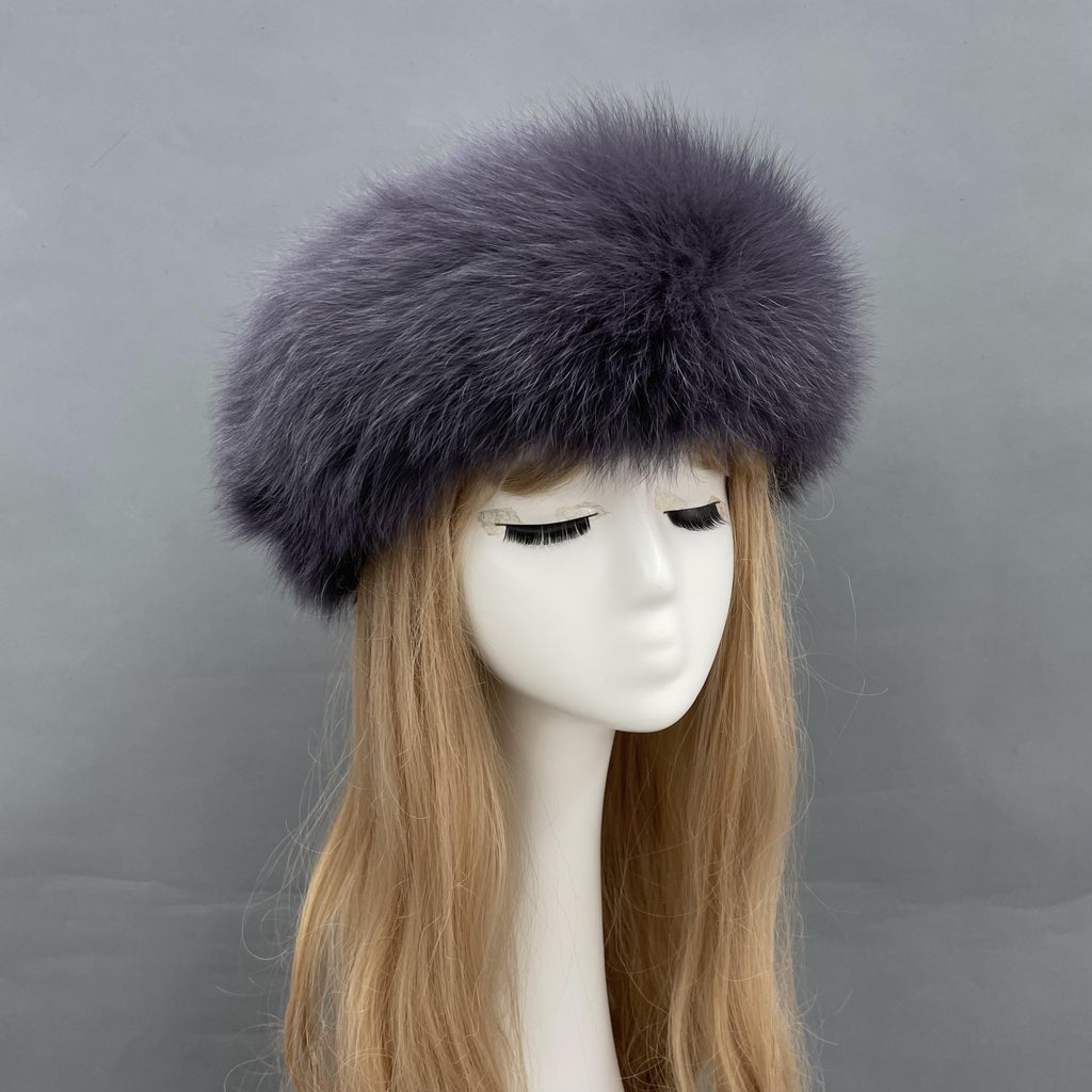 Charcoal Luxury Fur Headband - H&L