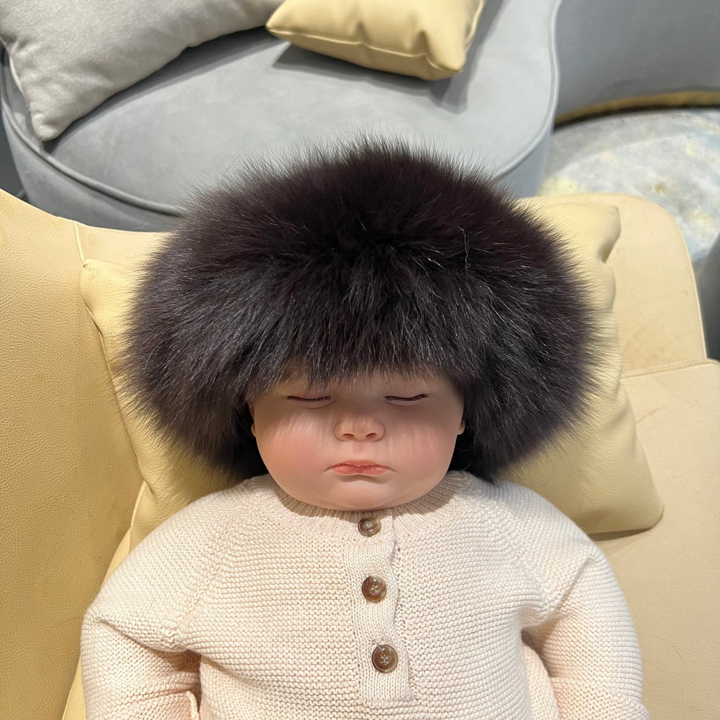 Childrens Chocolate Luxury Fur Headband - H&L