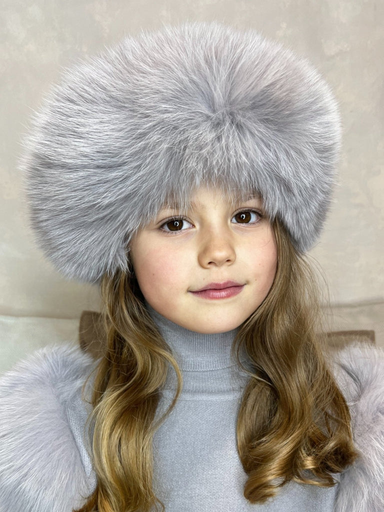 Childrens Light Grey Luxury Fur Headband - H&L