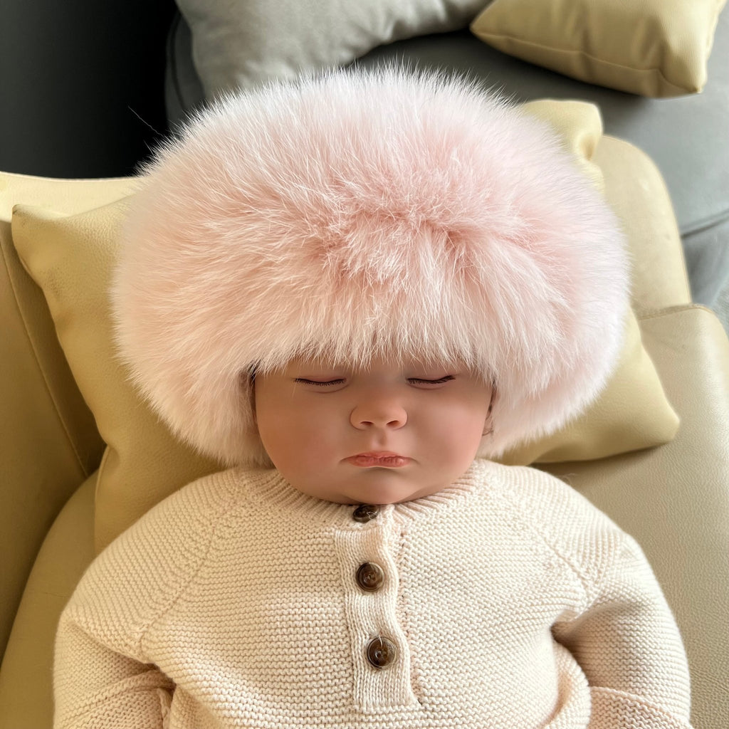 Childrens Light Pink Luxury Fur Headband - H&L