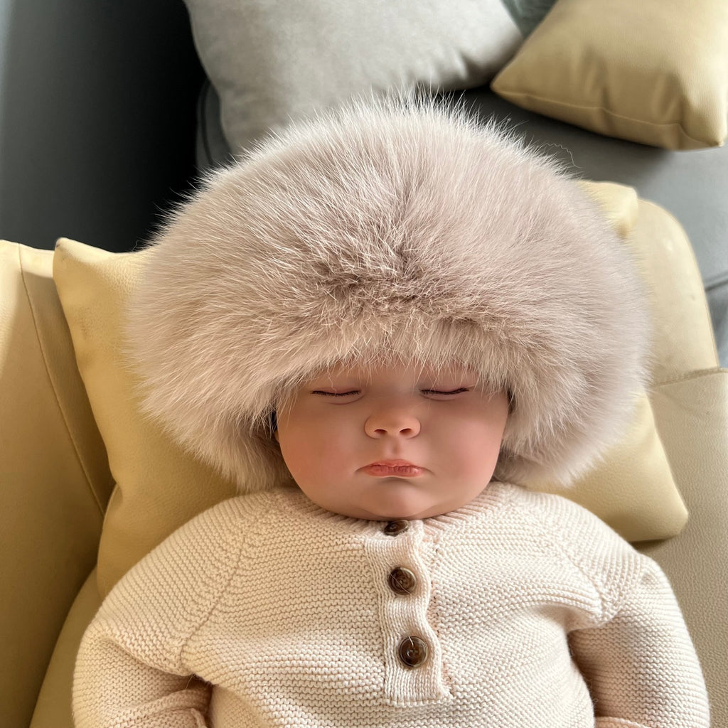 Childrens Mocha Luxury Fur Headband - H&L