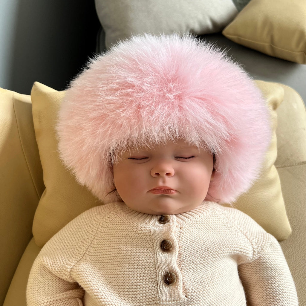 Childrens Pink Luxury Fur Headband - H&L