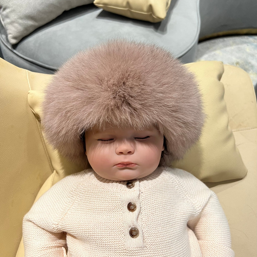 Childrens Tan Luxury Fur Headband - H&L