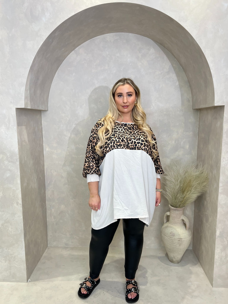 Curve Leopard Print Panel Top - H&L