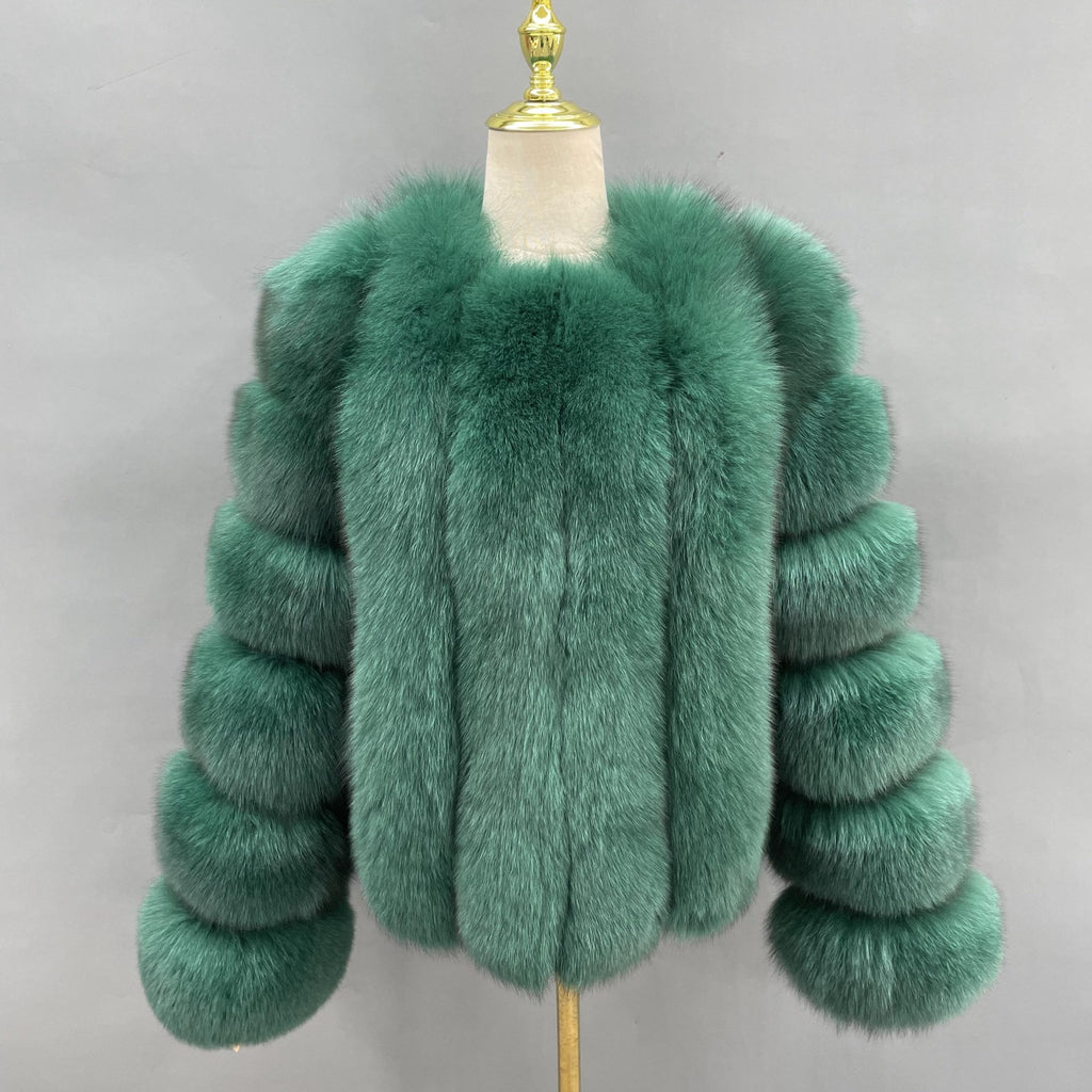 Emerald Luxury Fur Vertical Pelt Coat - H&L