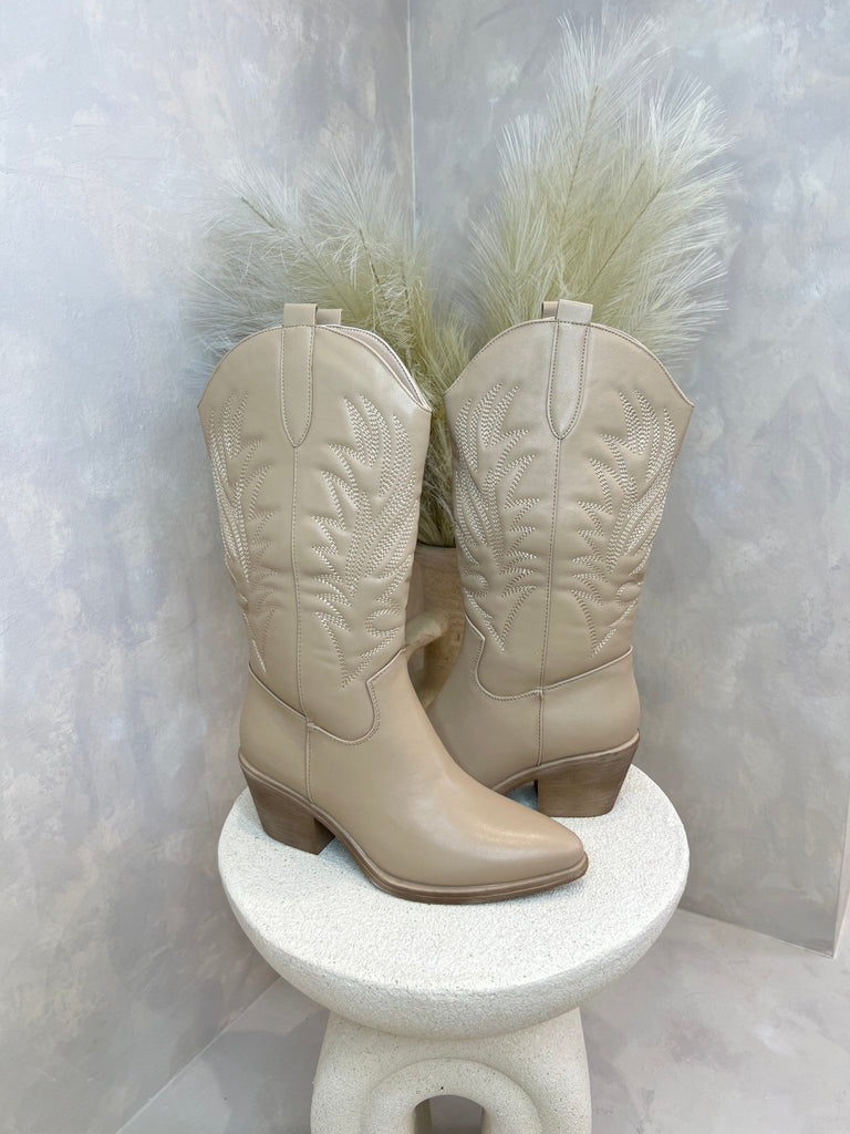 Faux Leather Cowboy Boots - H&L