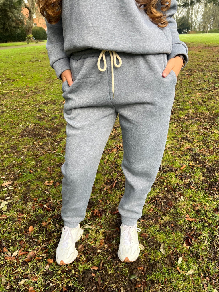 Grey Drawstring Cuffed Jogging Bottoms - H&L