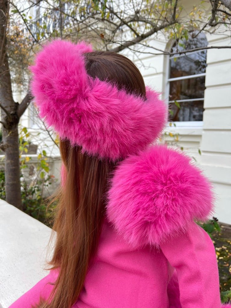 Hot Pink Childrens Faux Fur Headband - H&L