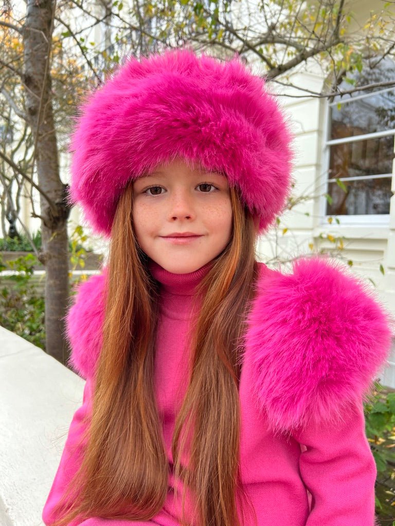 Hot Pink Childrens Faux Fur Headband - H&L