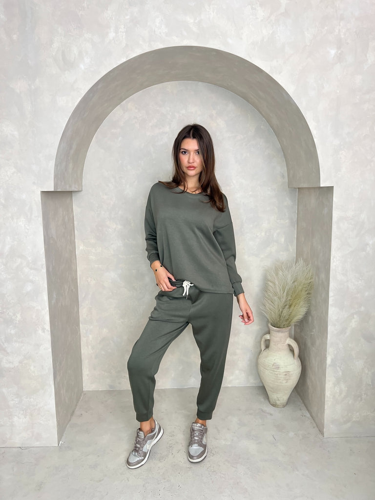 Khaki Drawstring Jogging Bottoms - H&L