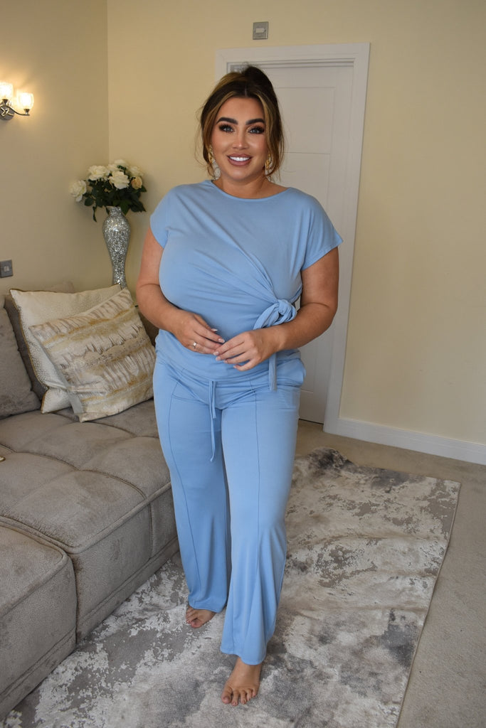 Lauren Goodger & Larose Baby Blue Side Tie Top - H&L