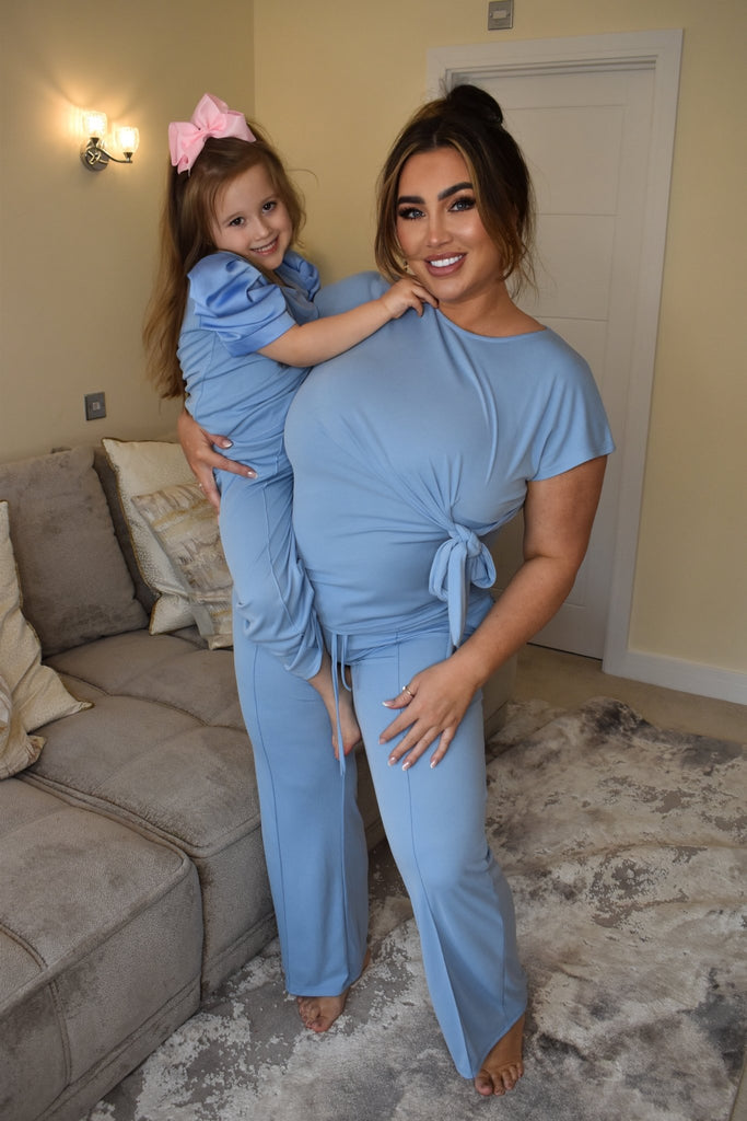 Lauren Goodger & Larose Baby Blue Side Tie Top - H&L