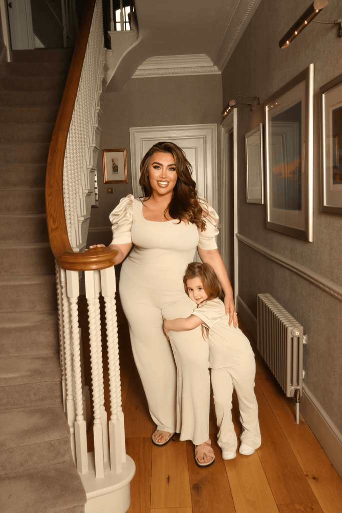 Lauren Goodger & Larose Childrens Beige Silky Puff Sleeve Top - H&L