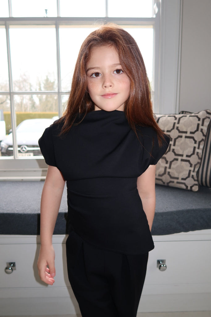 Lauren Goodger & Larose Childrens Black Asymmetrical Wide Leg Co - Ord - H&L