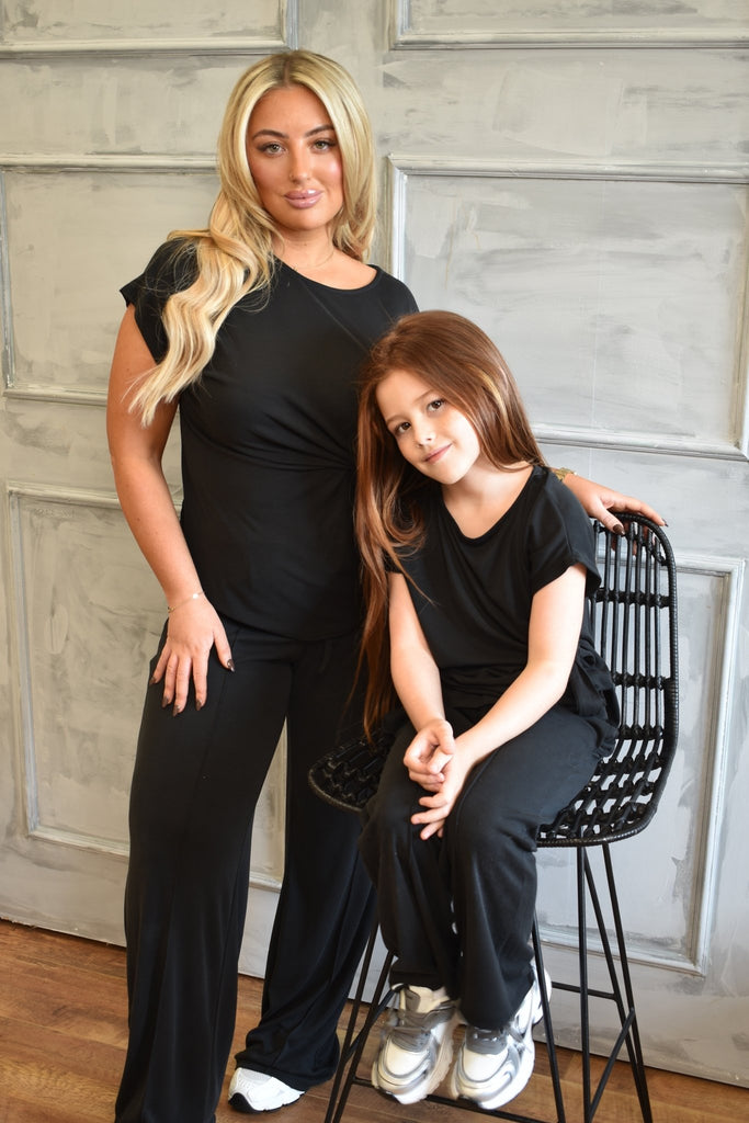 Lauren Goodger & Larose Childrens Black Side Tie Top - H&L