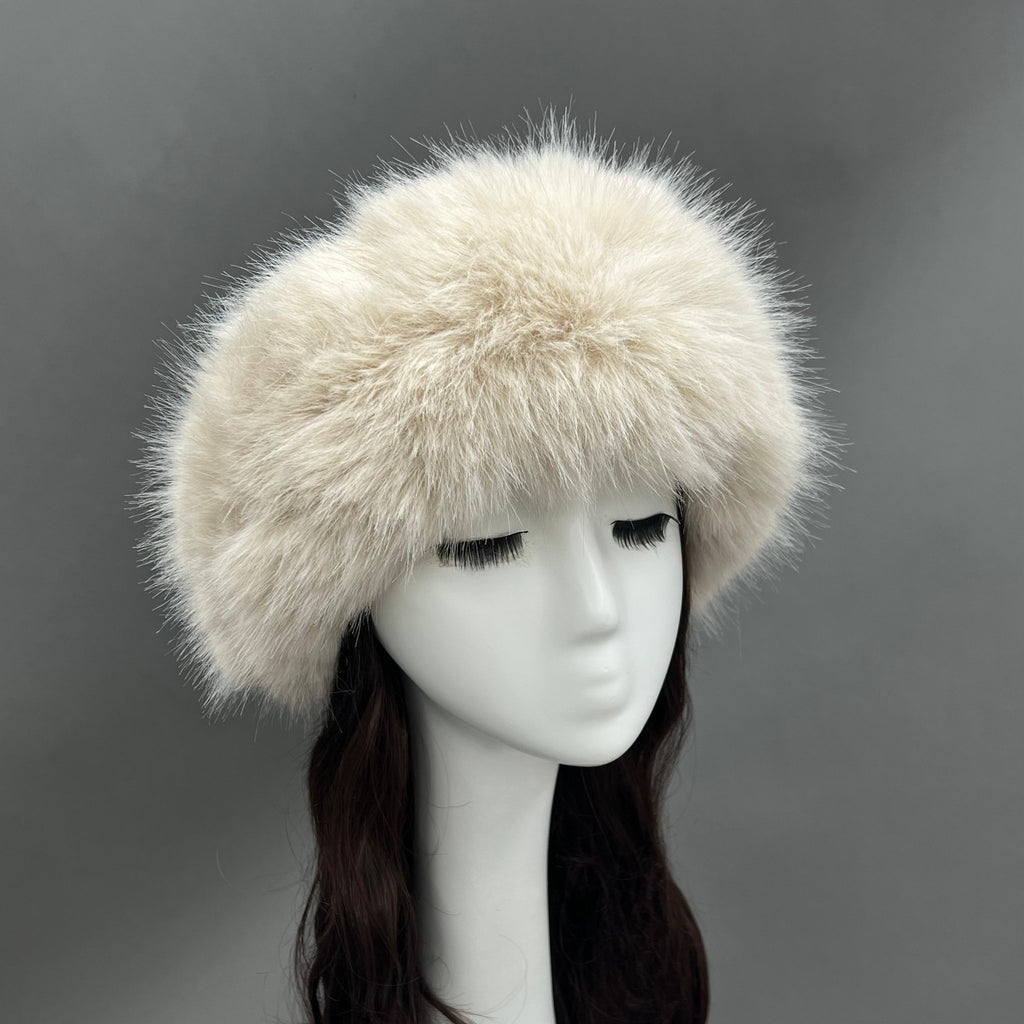 Light Beige Faux Fur Headband - H&L