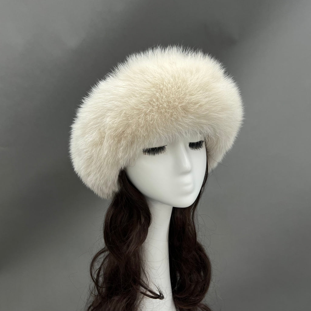 Light Beige Luxury Fur Headband - H&L