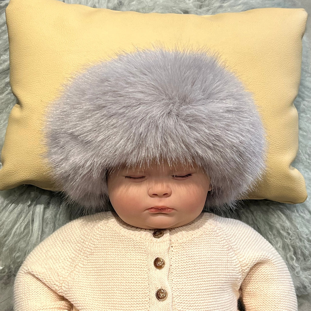 Light Grey Childrens Faux Fur Headband - H&L