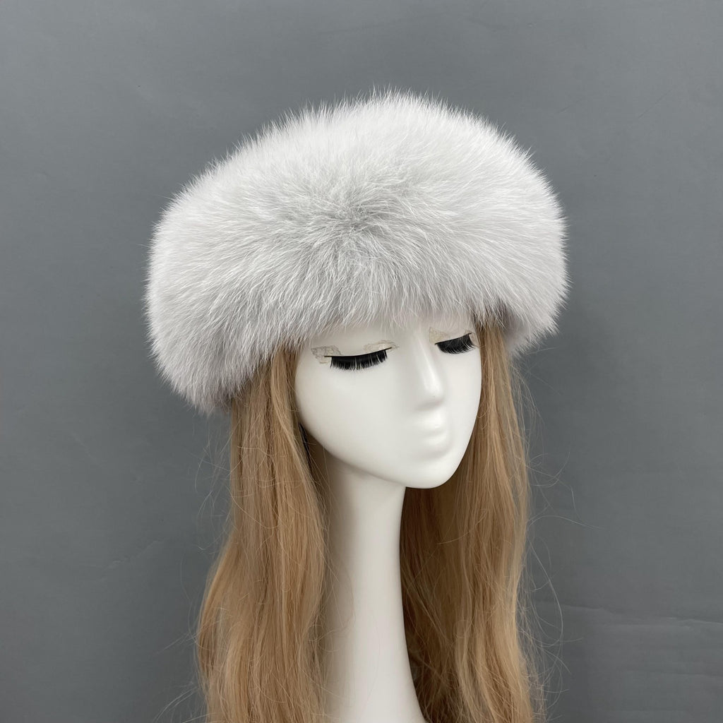 Light Grey Luxury Fur Headband - H&L