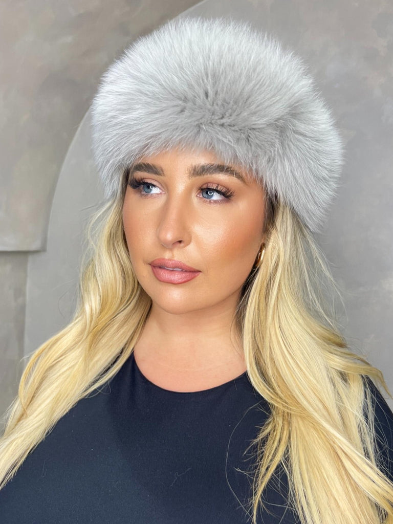 Light Grey Luxury Fur Headband - H&L