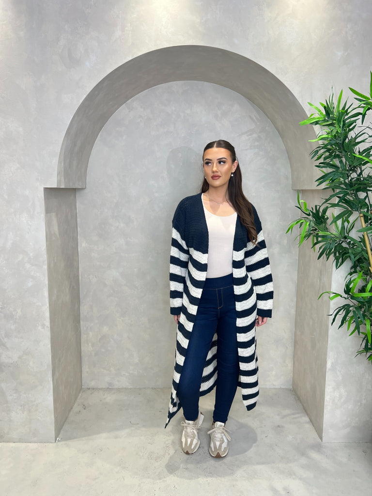 Long Length Stripe Cardigan - H&L