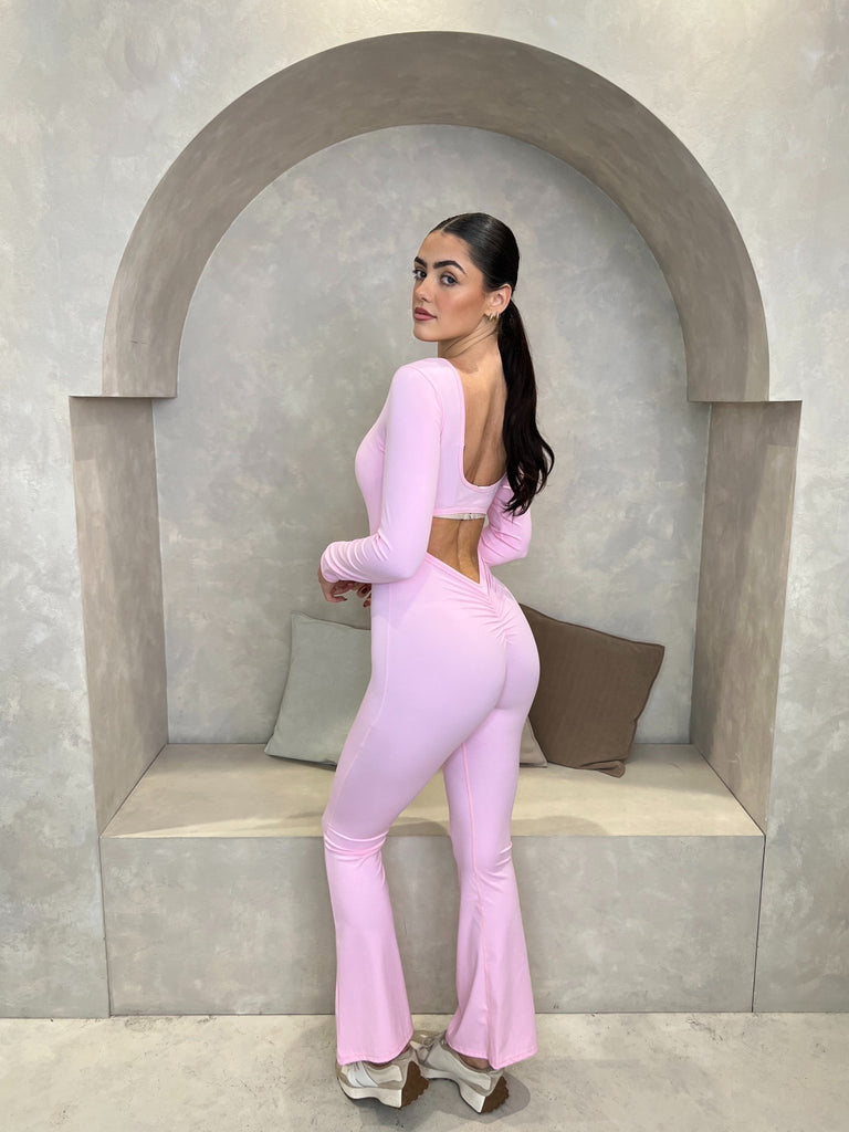 Pink Cut Out Back Unitard - H&L