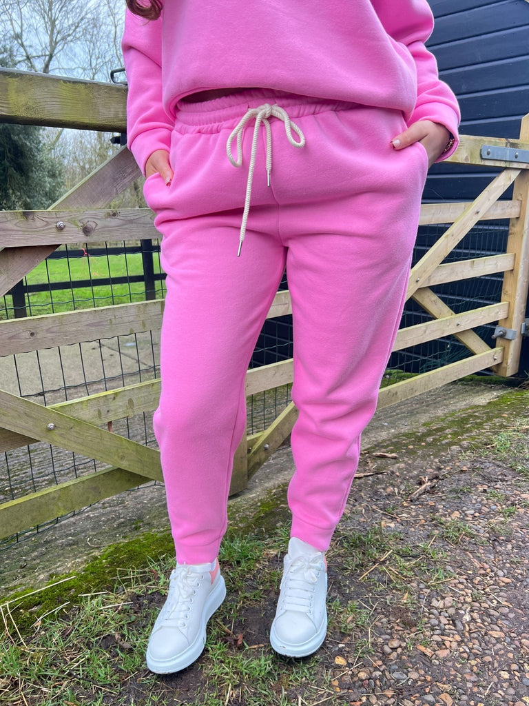 Pink Drawstring Cuffed Jogging Bottoms - H&L