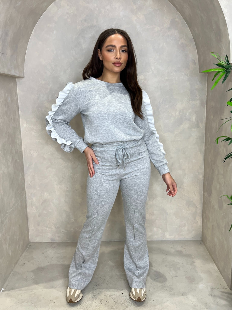 Ruffle Sleeve Wide Leg Tracksuit - H&L