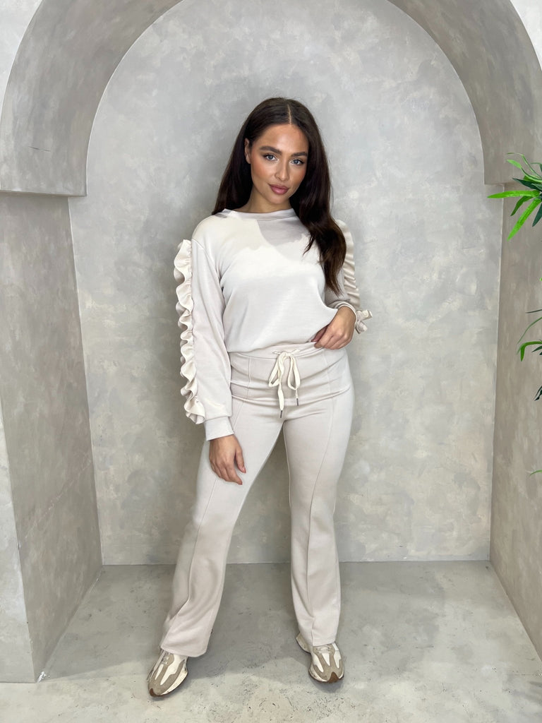 Ruffle Sleeve Wide Leg Tracksuit - H&L