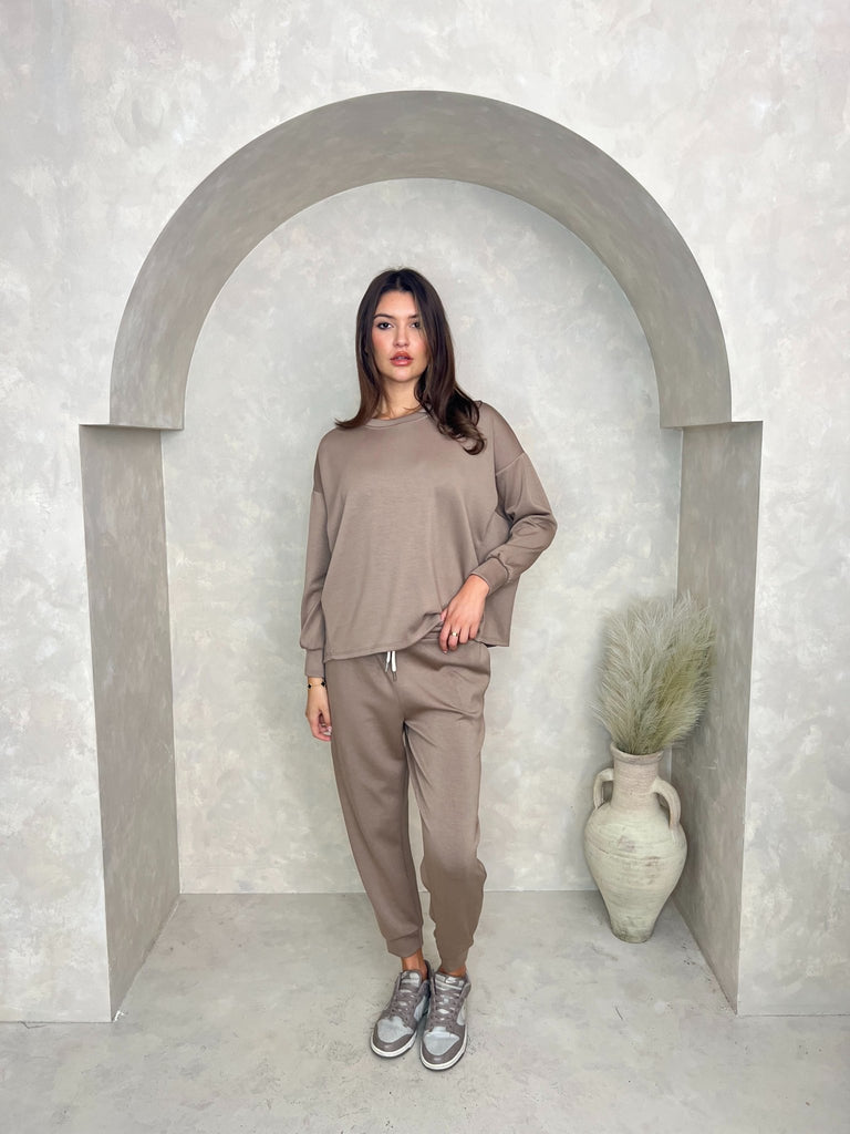 Taupe Drawstring Jogging Bottoms - H&L