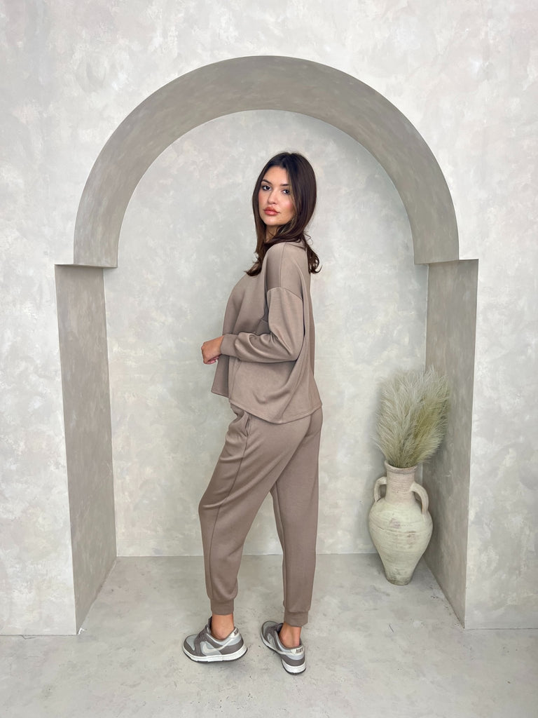 Taupe Drawstring Jogging Bottoms - H&L