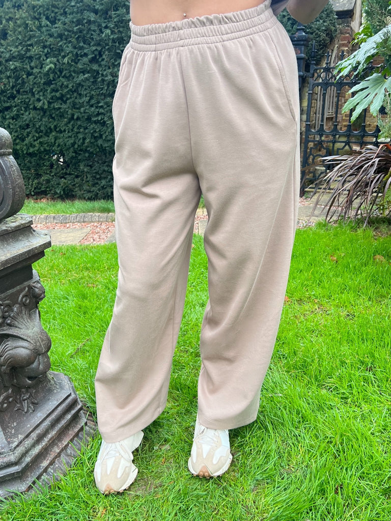 Taupe Wide Leg Trousers - H&L