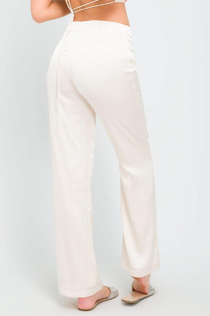 The Alexa Satin Ruched Trousers - H&L