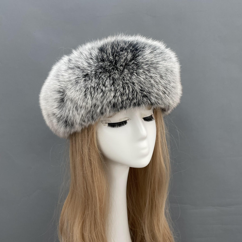 Two Tone Grey Luxury Fur Headband - H&L